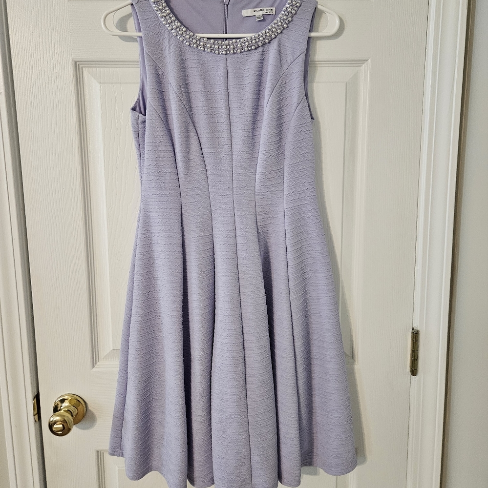 Pearls and Lilac Dress